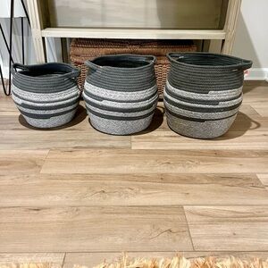 ❌SOLD❌ New Set of 3 Rope Baskets w/ Handles